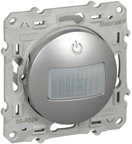 Датчик движения без рамки Schneider Electric Odace двухпроводной алюминий картинка